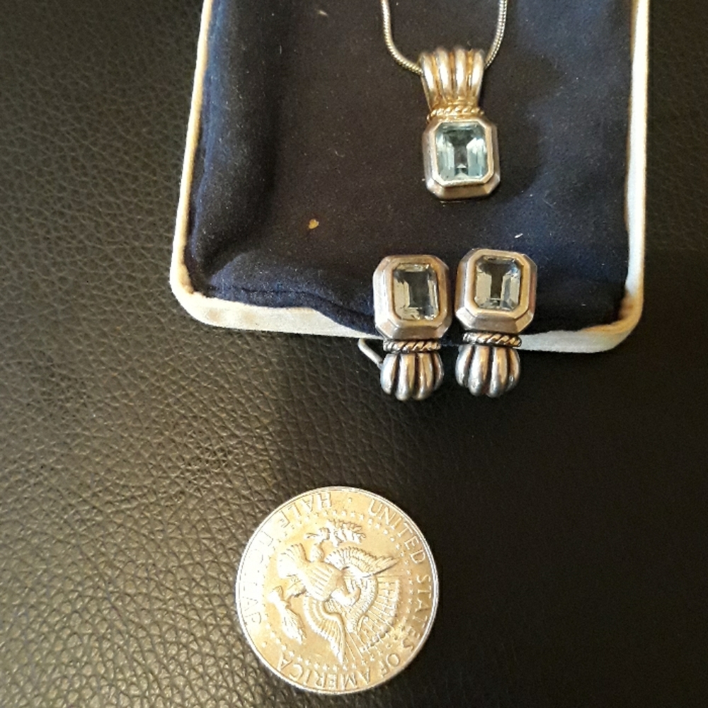 VINTAGE Designer jewelry Set By ALEXANDER'S Sterling Silverwith 14 K Gold accent - Picture 7 of 7